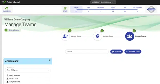 Diagram of one step in the holistic CMMC journey inside FutureFeed