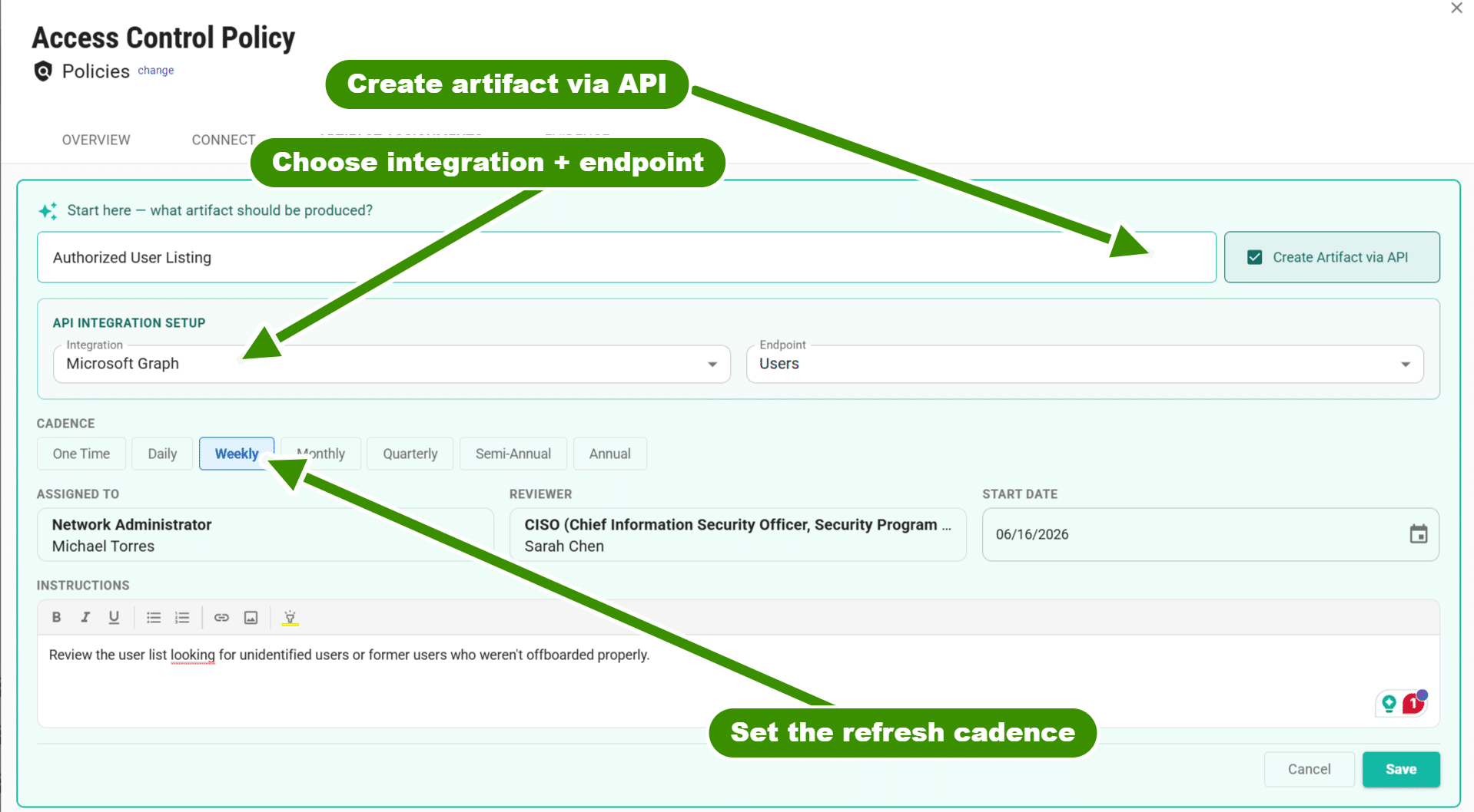 API-driven evidence collection