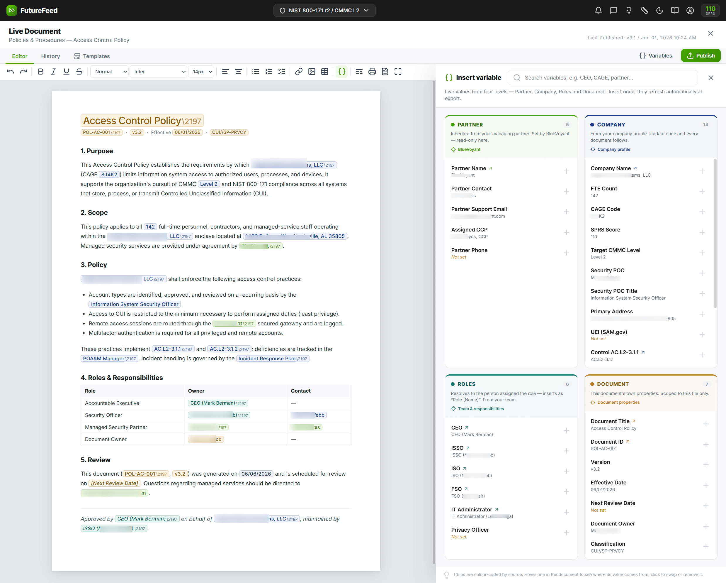 Document Variables
